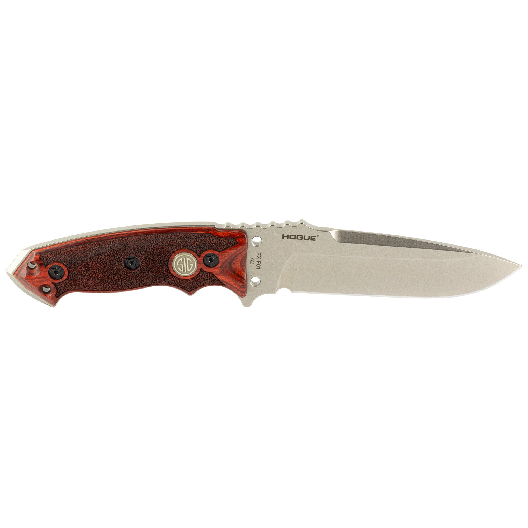 Hogue Sig EX-F01 Stainless Elite Fixed Blade Knife - 5.5-inch A2 Tool Steel with Brown Handle