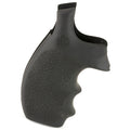 Hogue Rubber Grip for S&W K & L Frame Round Butt Revolvers - Bantam Style with Finger Grooves, Black