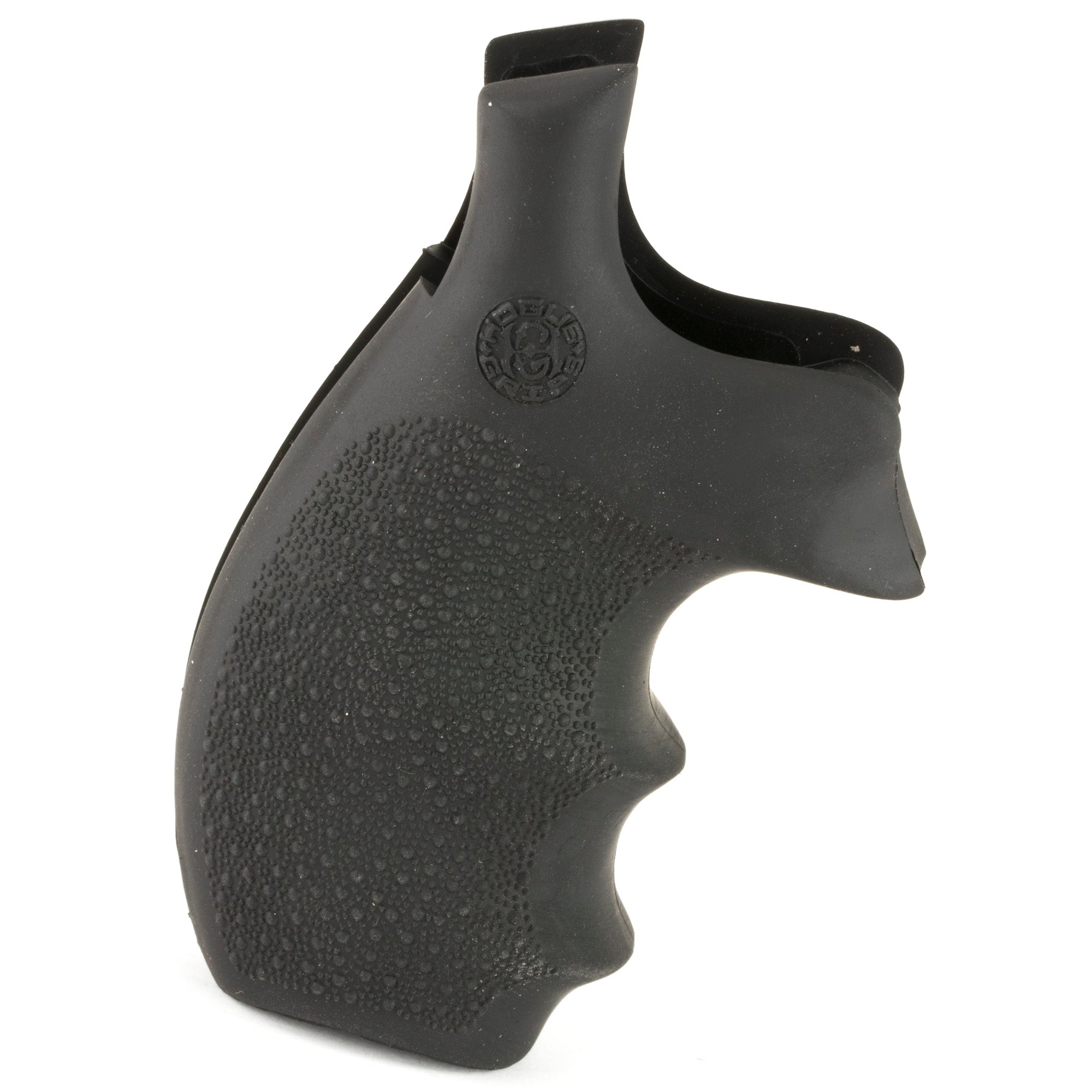 Hogue Rubber Grip for S&W K & L Frame Round Butt Revolvers - Bantam Style with Finger Grooves, Black