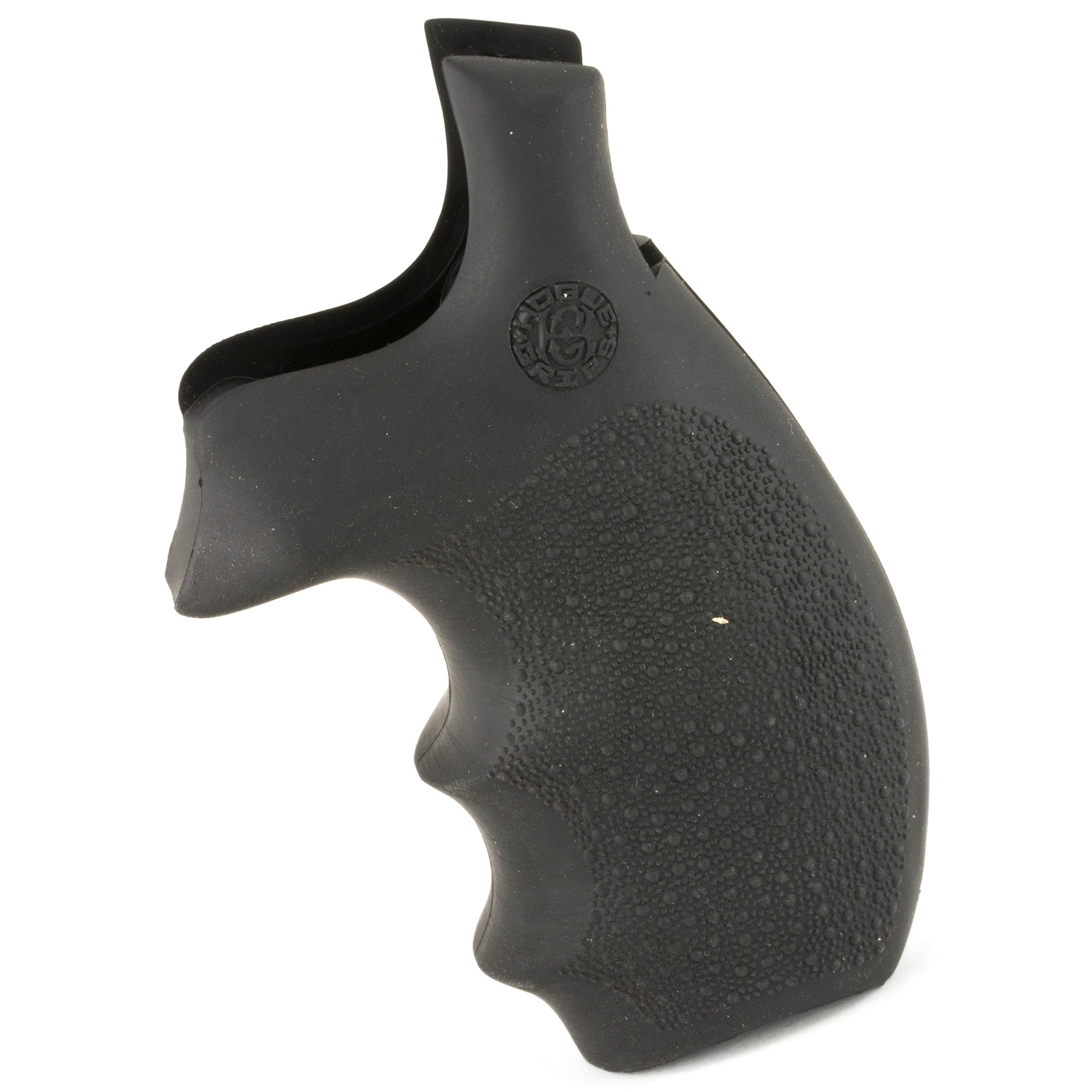 Hogue Rubber Grip for S&W K & L Frame Round Butt Revolvers - Bantam Style with Finger Grooves, Black