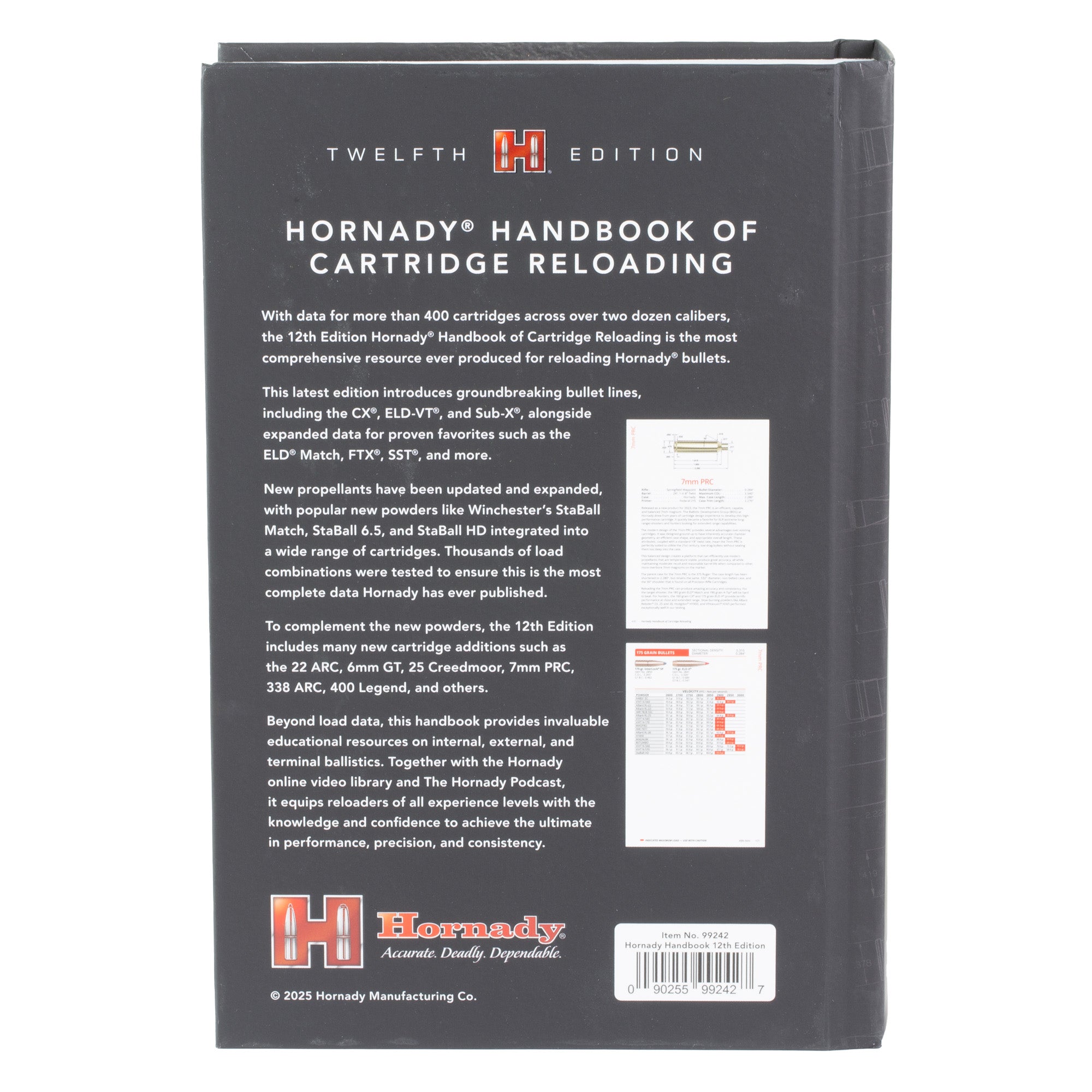 Hornady 12th Edition Cartridge Reloading Handbook - Comprehensive Guide for Reloaders