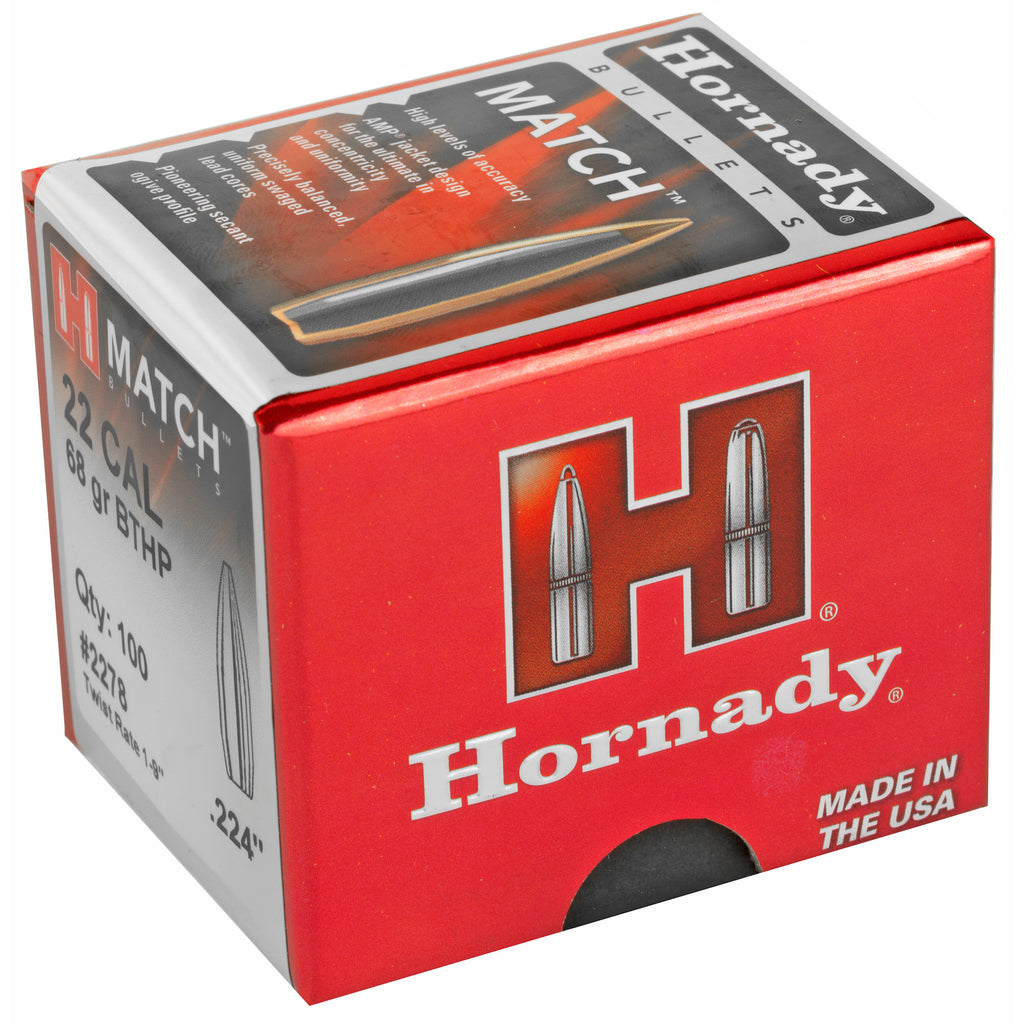Hornady Match 22 Caliber .224 68 Grain Ammunition (100 Rounds) - Model HRNDY Match