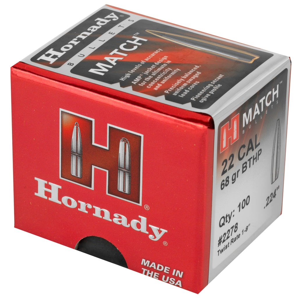 Hornady Match 22 Caliber .224 68 Grain Ammunition (100 Rounds) - Model HRNDY Match
