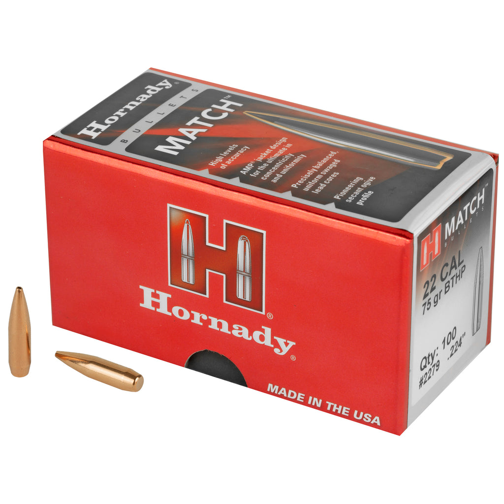 Hornady Match .224 75-Grain Rifle Ammo - 100 Rounds