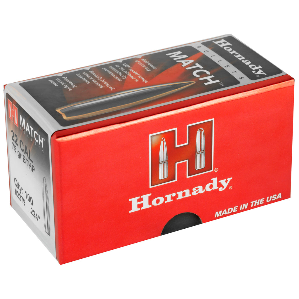 Hornady Match .224 75-Grain Rifle Ammo - 100 Rounds