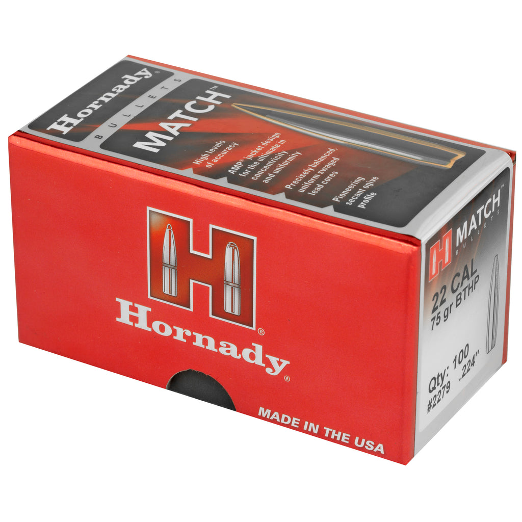 Hornady Match .224 75-Grain Rifle Ammo - 100 Rounds