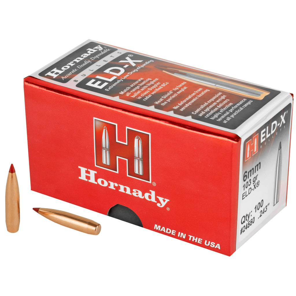 Hornady ELD-X 6mm .243 103 Grain Centerfire Rifle Bullets (100 Count)