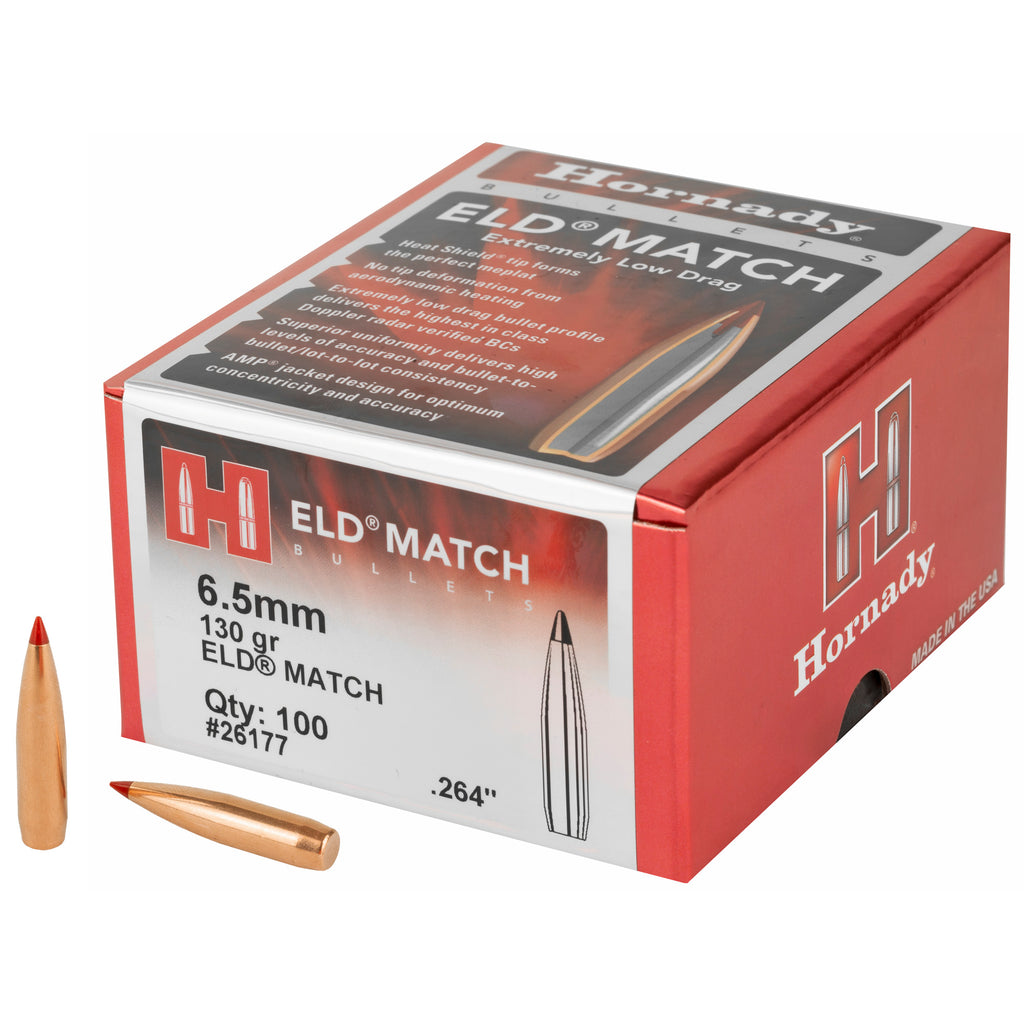 Hornady ELD-M 6.5mm .264 130-Grain Match Bullets – Precision Reloading for Accurate Shooting