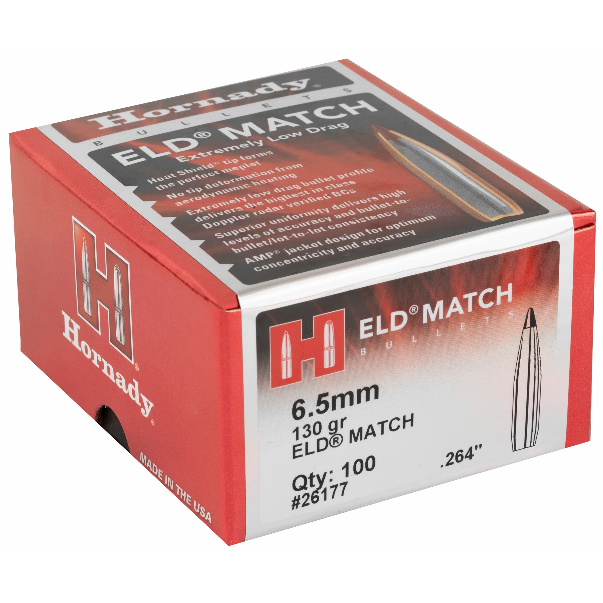 Hornady ELD-M 6.5mm .264 130-Grain Match Bullets – Precision Reloading for Accurate Shooting