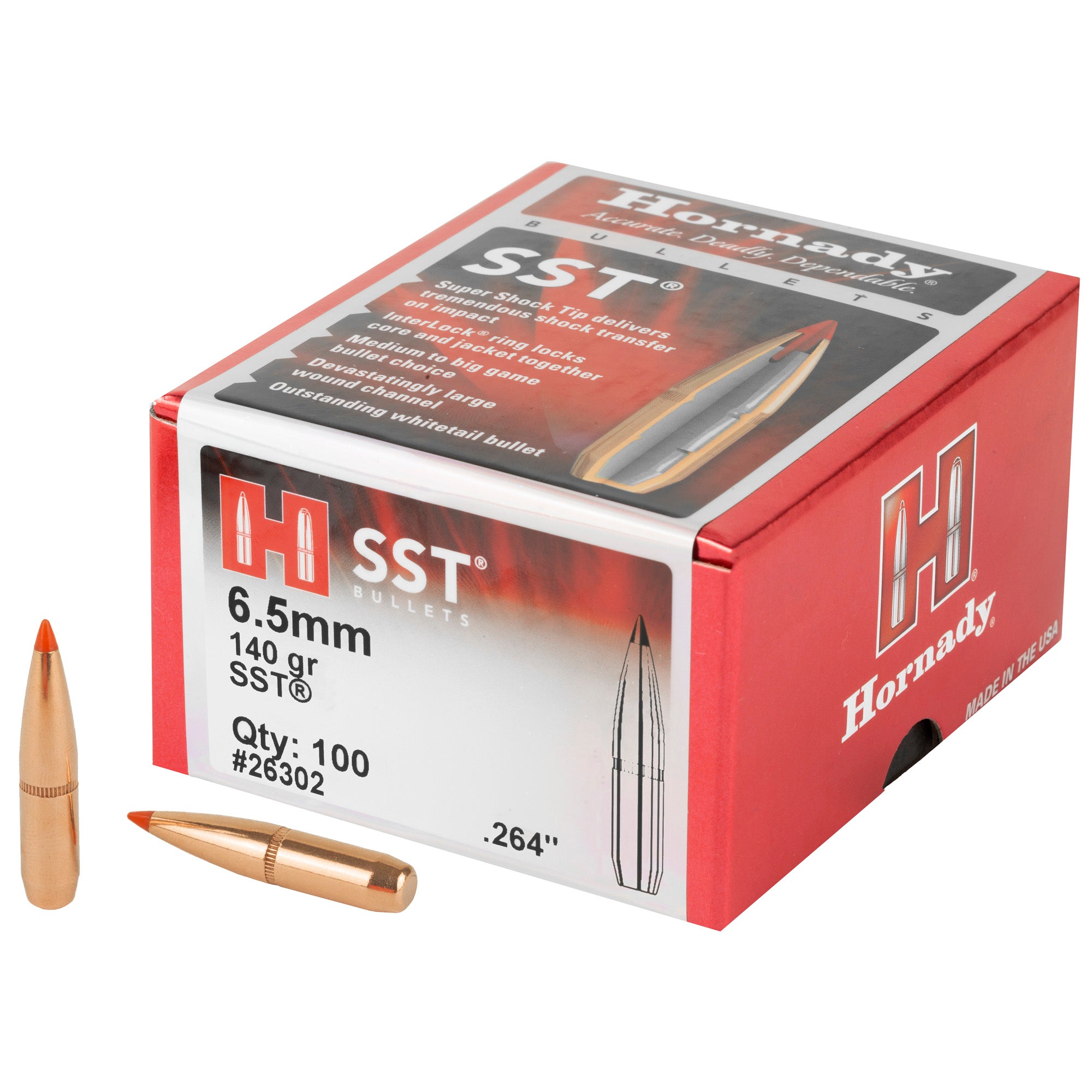 Hornady SST 6.5mm .264 140 Grain Ammunition - 100 Rounds