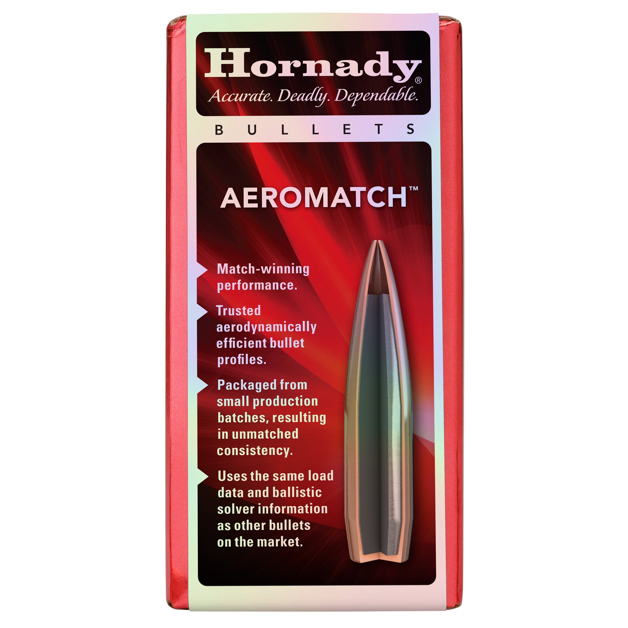 Hornady AEROMATCH 6.5mm Bullet – 140 Grain, .264 Diameter, 100 Rounds