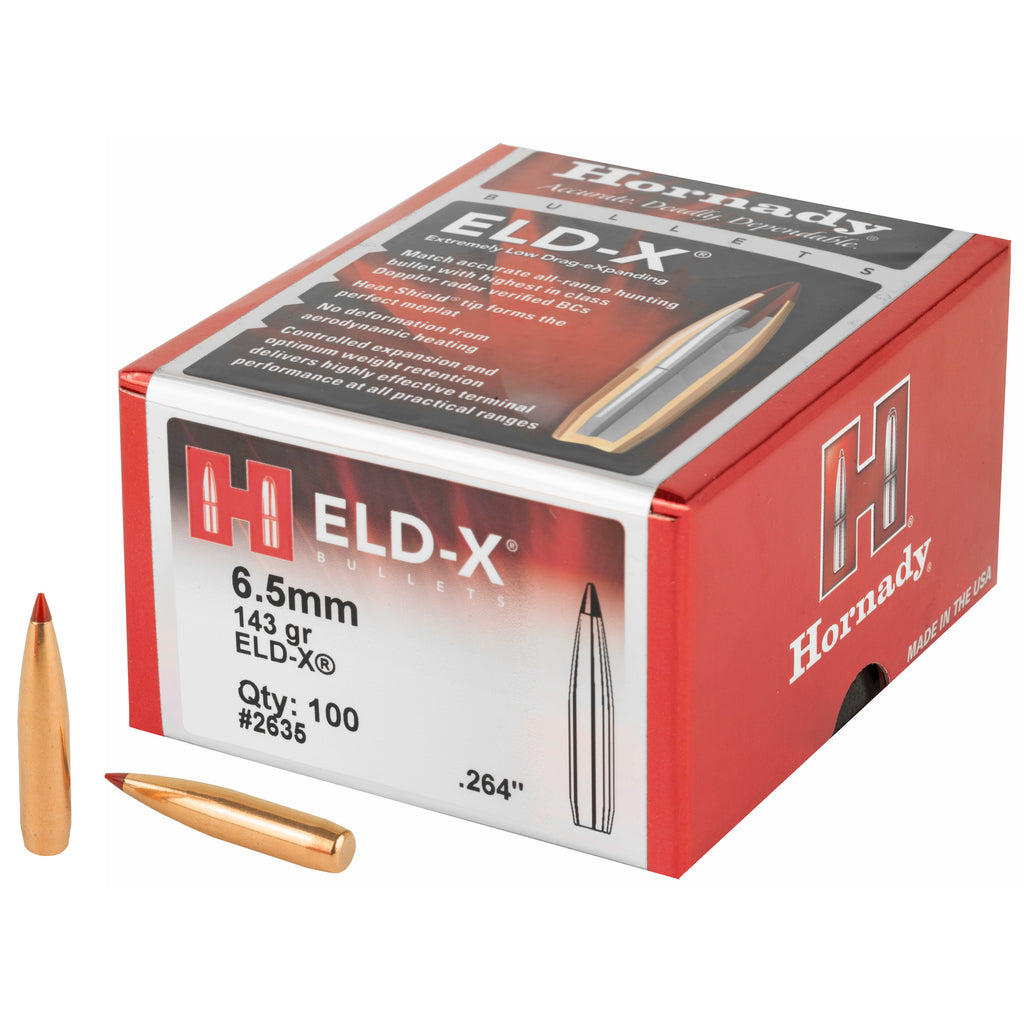 Hornady ELD-X 6.5mm .264 143 Grain High-Performance Hunting Ammo - 100 Rounds