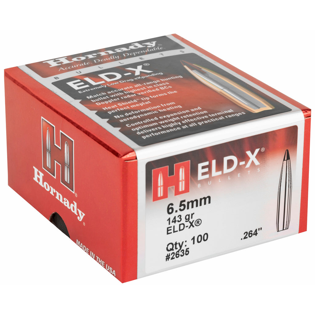 Hornady ELD-X 6.5mm .264 143 Grain High-Performance Hunting Ammo - 100 Rounds