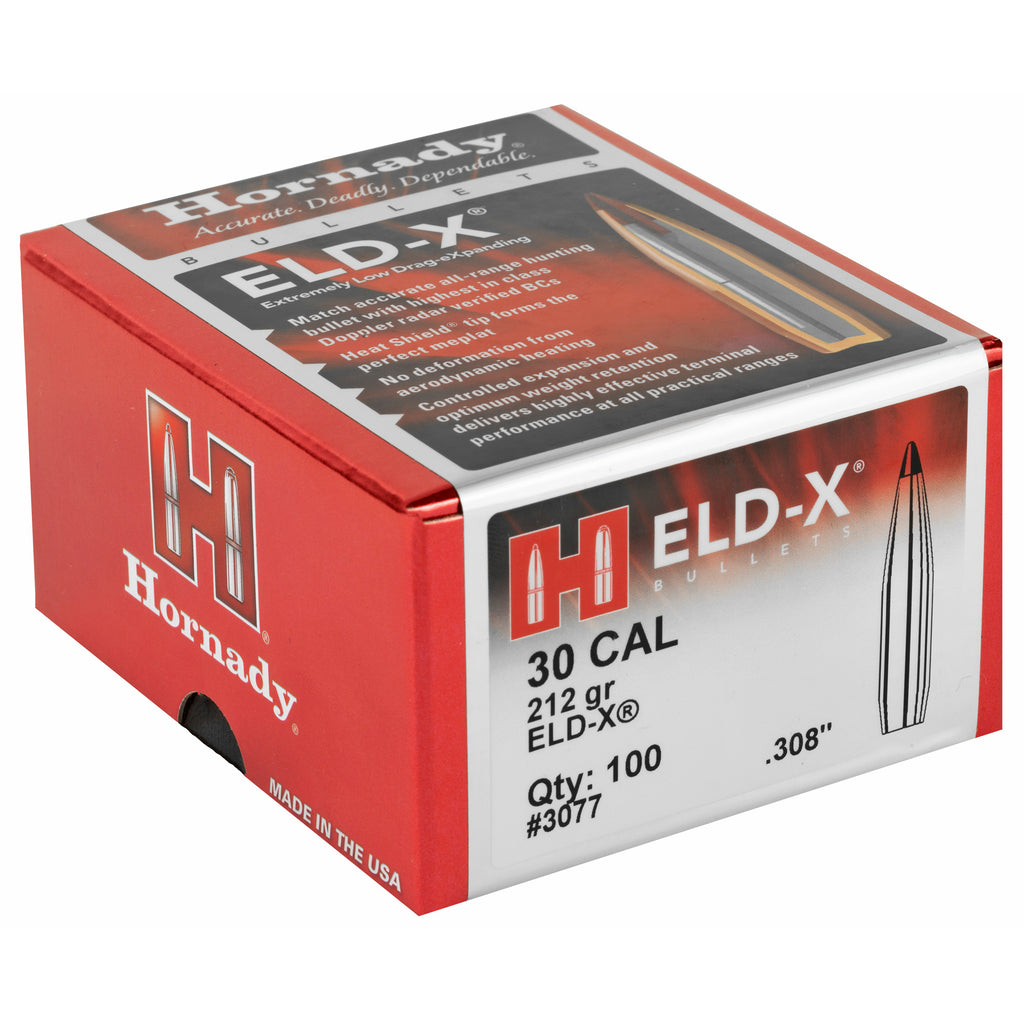 Hornady ELD-X 30 Caliber .308 212 Grain Premium Hunting Bullet - Pack of 100