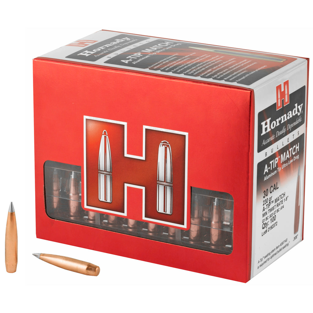Hornady A-Tip Match 30 Caliber Bullet - .308 Diameter, 230 Grain, 100 Count Box
