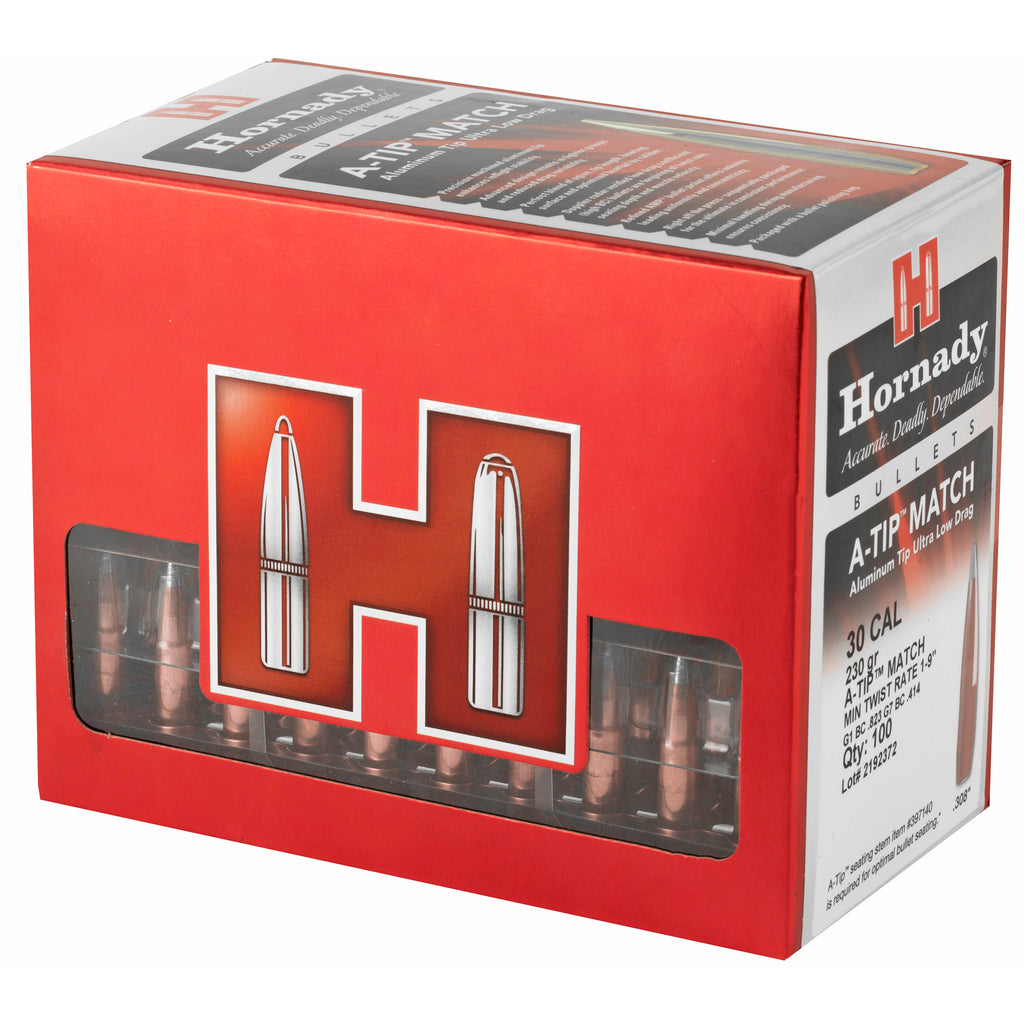 Hornady A-Tip Match 30 Caliber Bullet - .308 Diameter, 230 Grain, 100 Count Box
