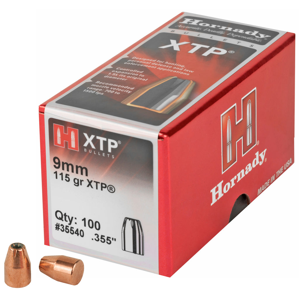 Hornady XTP 9mm .355 115 Grain Hollow Point Ammunition - 100 Rounds