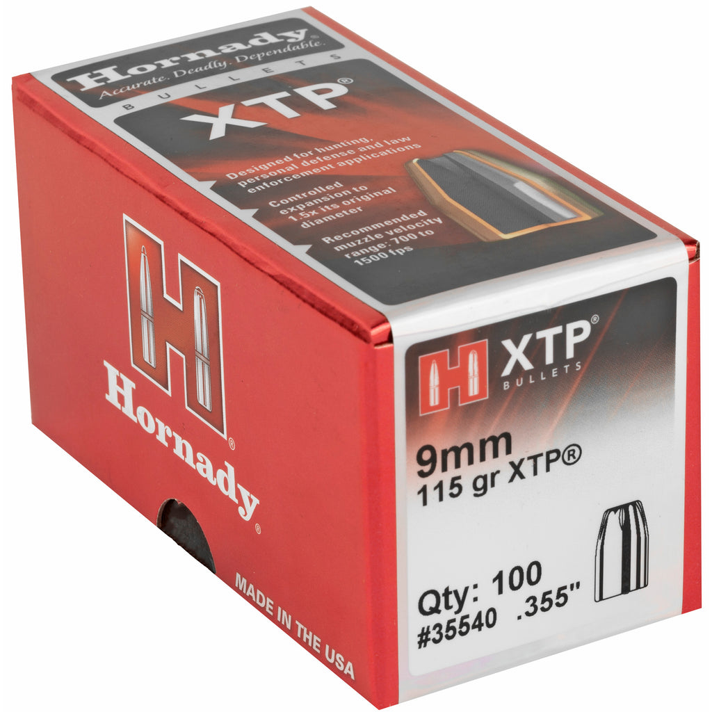 Hornady XTP 9mm .355 115 Grain Hollow Point Ammunition - 100 Rounds
