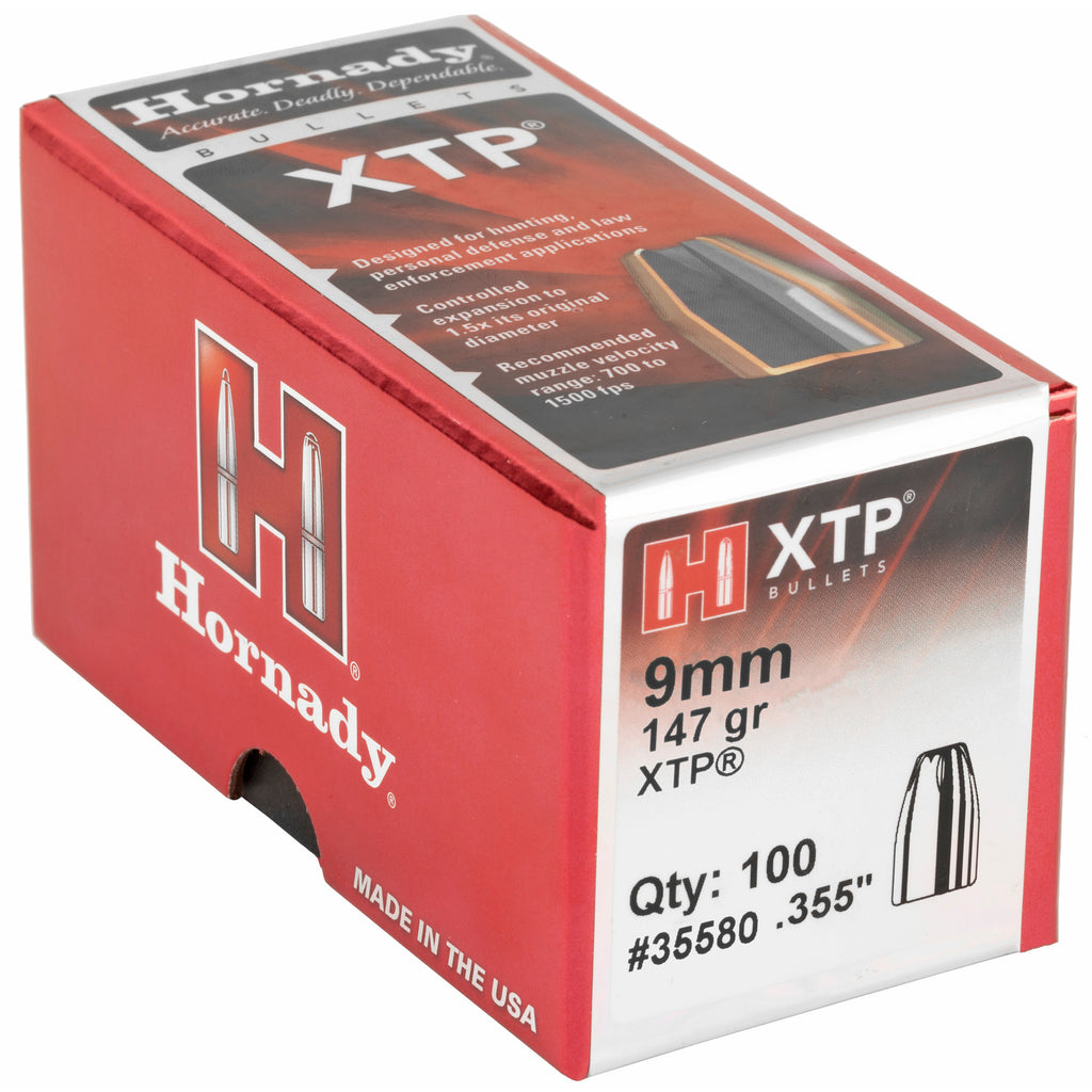 Hornady XTP 9mm .355 147 Grain Hollow Point Ammunition (100 Rounds)