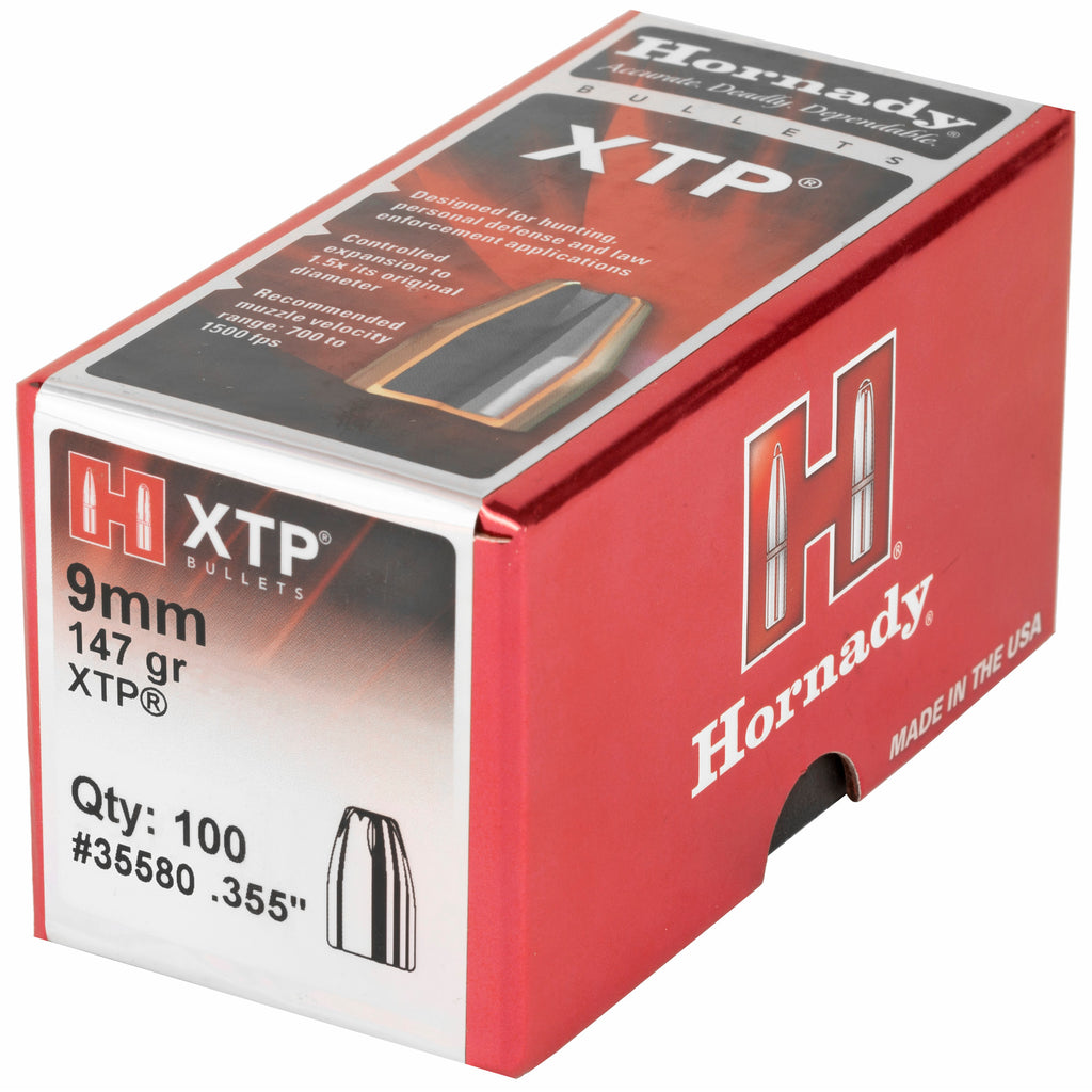 Hornady XTP 9mm .355 147 Grain Hollow Point Ammunition (100 Rounds)