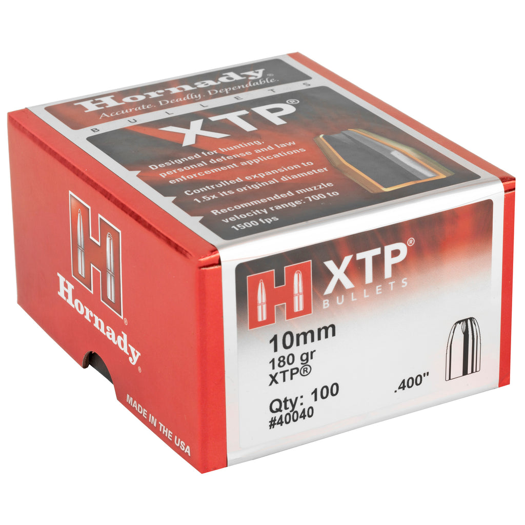 Hornady XTP 40 Caliber 180 Grain Reloading Bullets (100 Count) - Part Number 40040