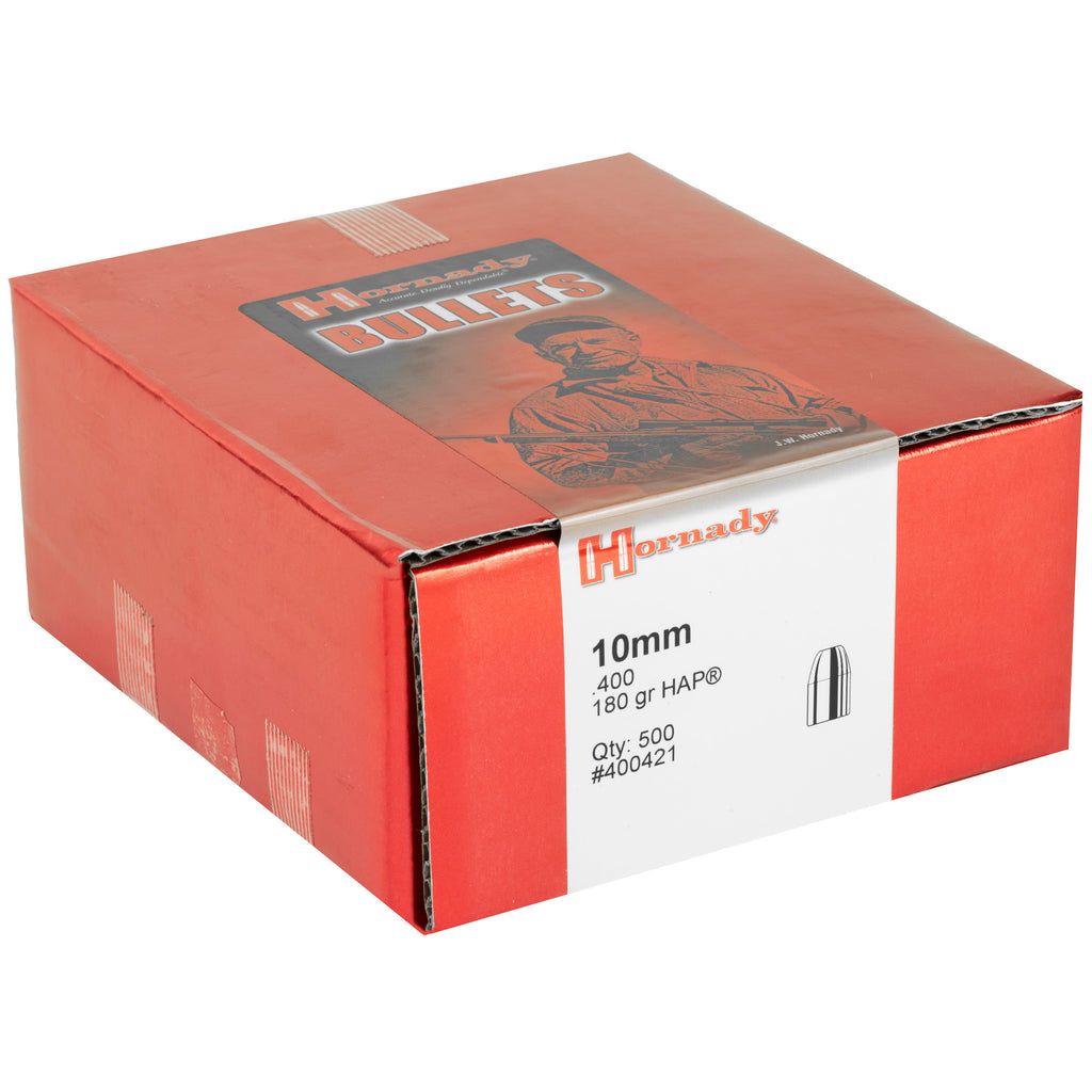Hornady HAP 10mm .400 Diameter 180 Grain Lead and Copper Ammo - 500 Rounds