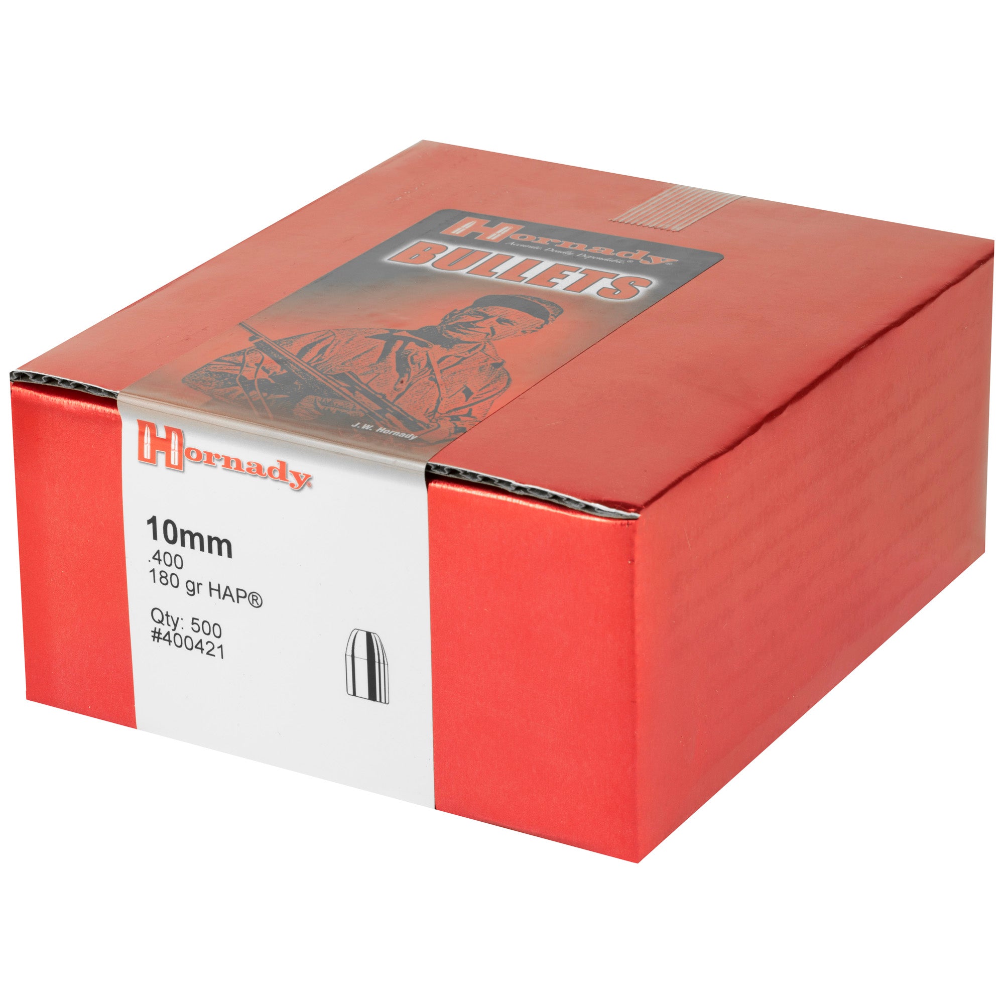 Hornady HAP 10mm .400 Diameter 180 Grain Lead and Copper Ammo - 500 Rounds