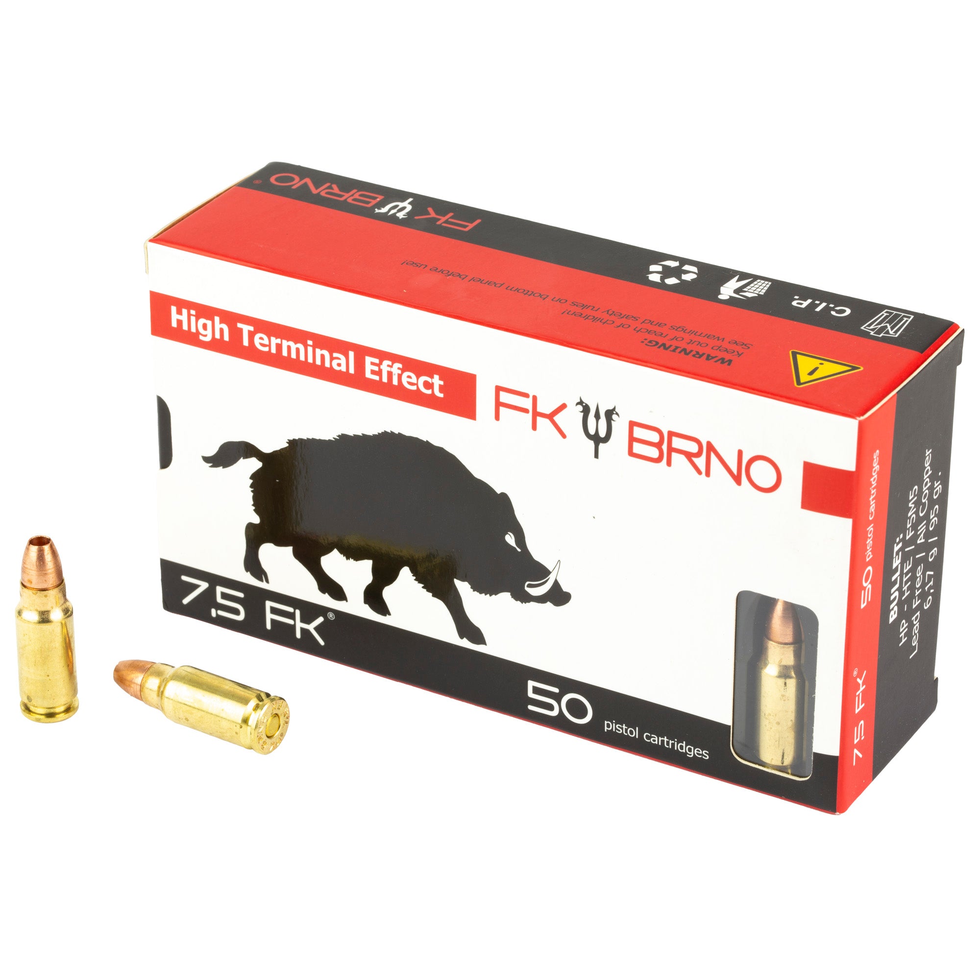 FK BRNO IFG F5 Ammo 7.5 FK 95 Grain Hollow Point – 50 Rounds