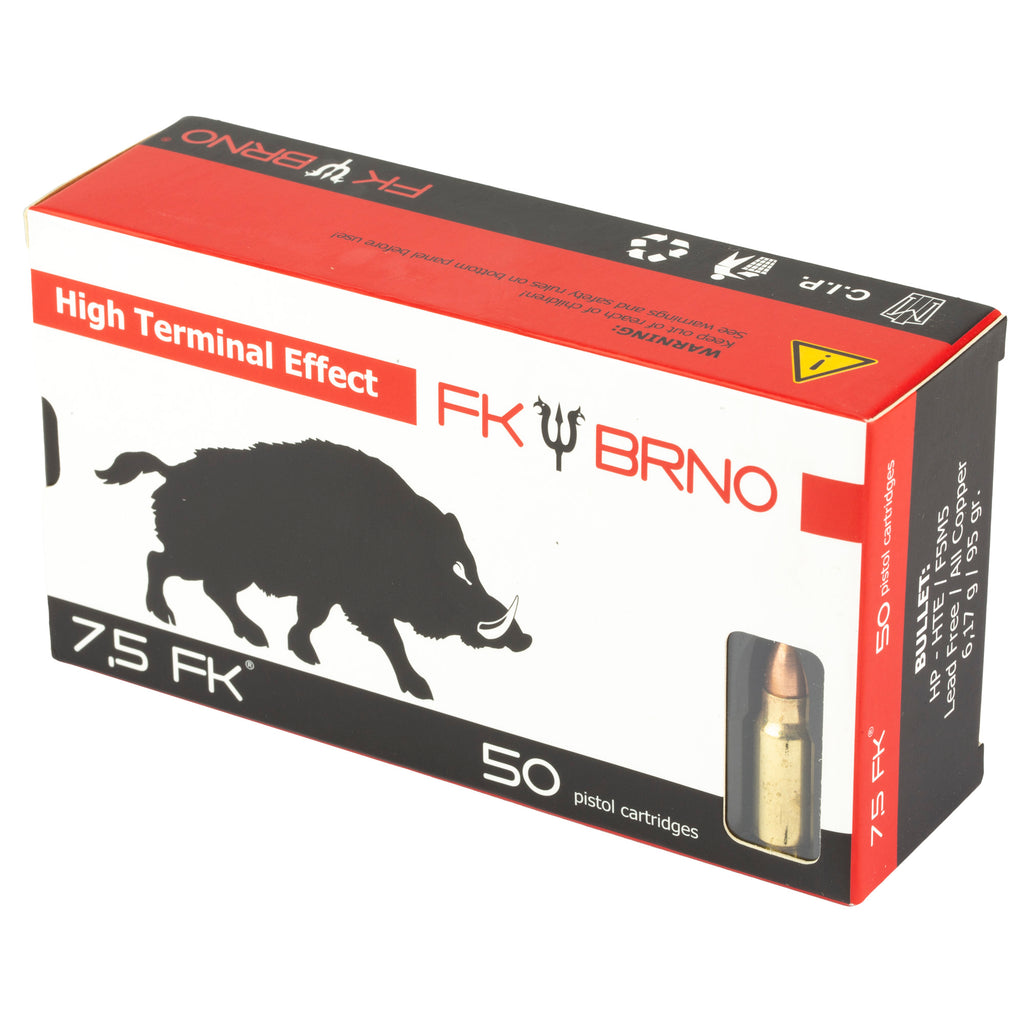 FK BRNO IFG F5 Ammo 7.5 FK 95 Grain Hollow Point – 50 Rounds
