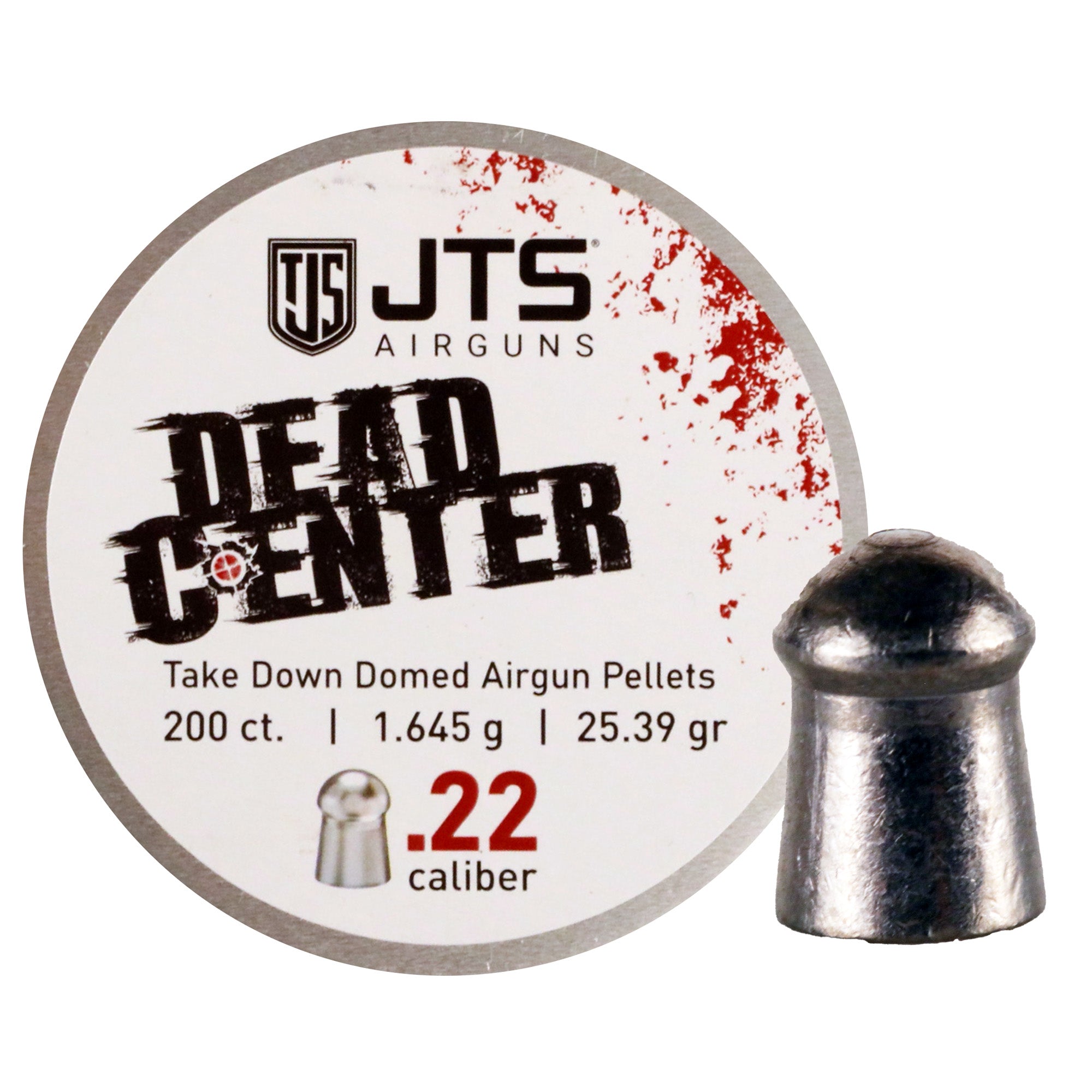 JTS Group .22 Caliber 25-Grain Domed Pellets - Dead Center Model, 200 Count