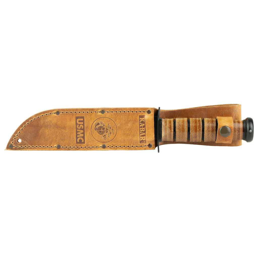 KA-BAR USMC Fighting/Utility Knife 7-Inch Fixed Blade with Leather Sheath