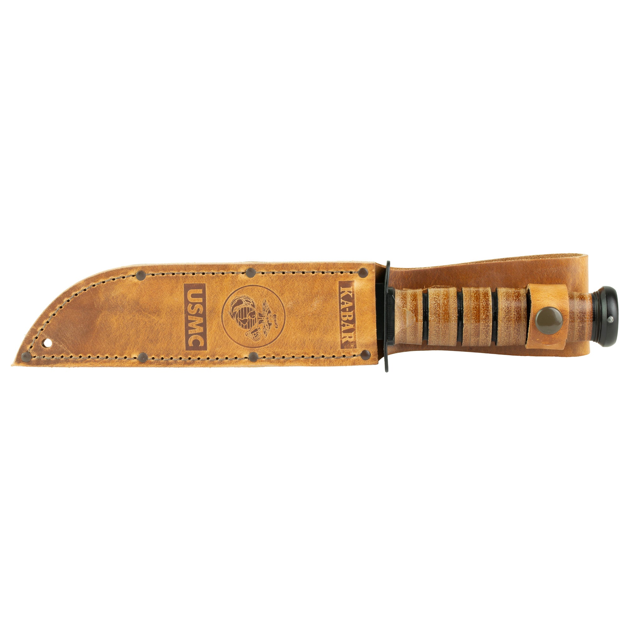 KA-BAR USMC Fighting/Utility Knife 7-Inch Fixed Blade with Leather Sheath