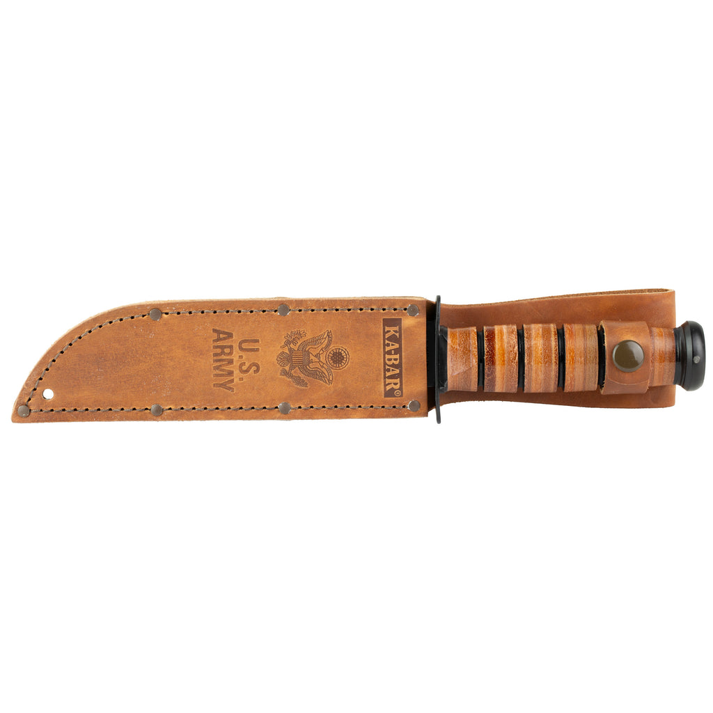 KA-BAR Knives US Army Fighting 7-Inch Fixed Blade Knife with Leather Sheath, Model 1219CP