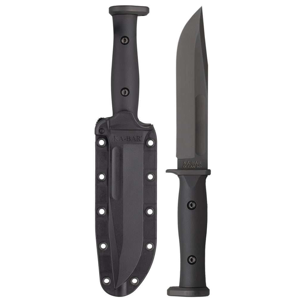KA-BAR Knives Slabby Fixed Blade Knife - 6.86 Inch Black with Sheath