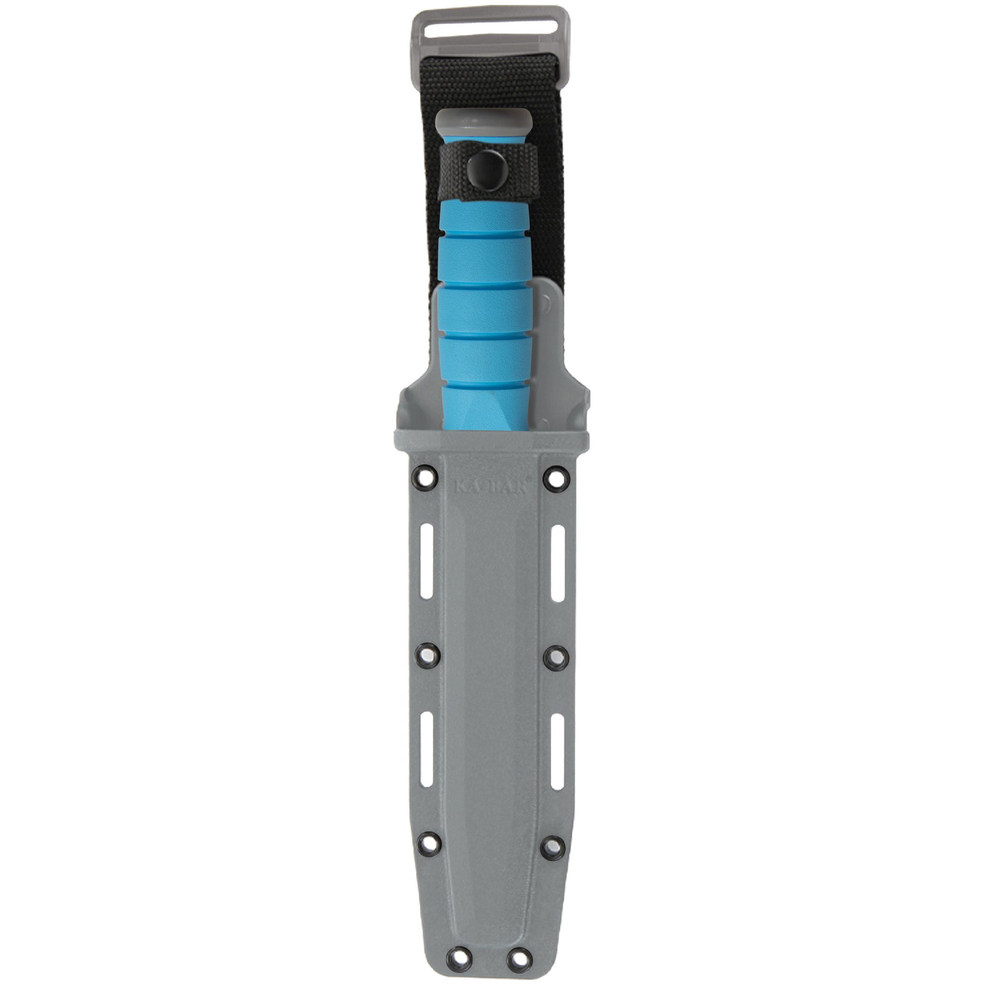 KA-BAR Knives USSF Space-Bar Fixed Blade Knife with Blue Kraton Handle and 7-Inch Blade