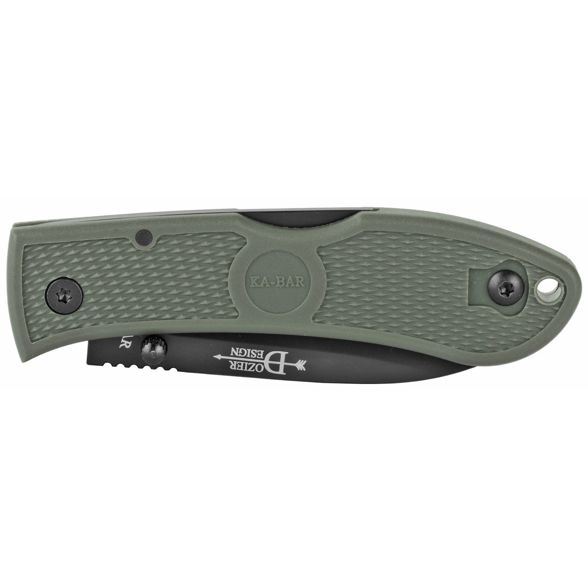 KA-BAR Knives Dozier Folding Hunter Knife, 3-Inch Plain Edge, Foliage Green Handle