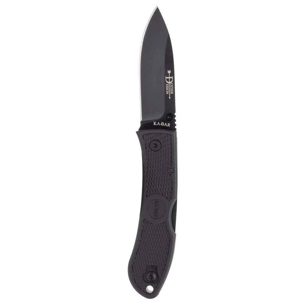 KA-BAR Knives Dozier Folding Hunter 3-Inch S35VN Steel Folding Knife, Black Handle