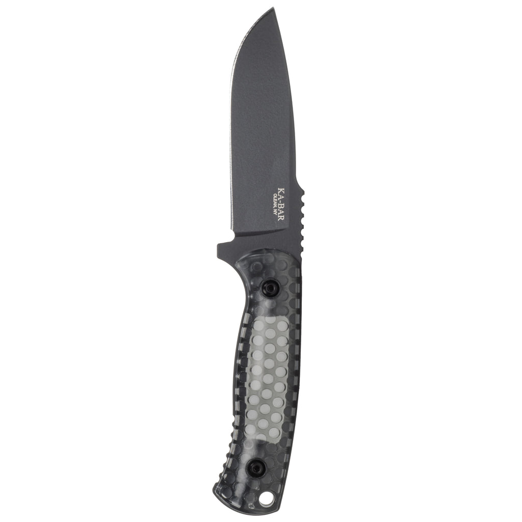 KA-BAR Knives Cool Name Drop Point Fixed Blade Knife, 4.25-Inch Black Handle and Blade