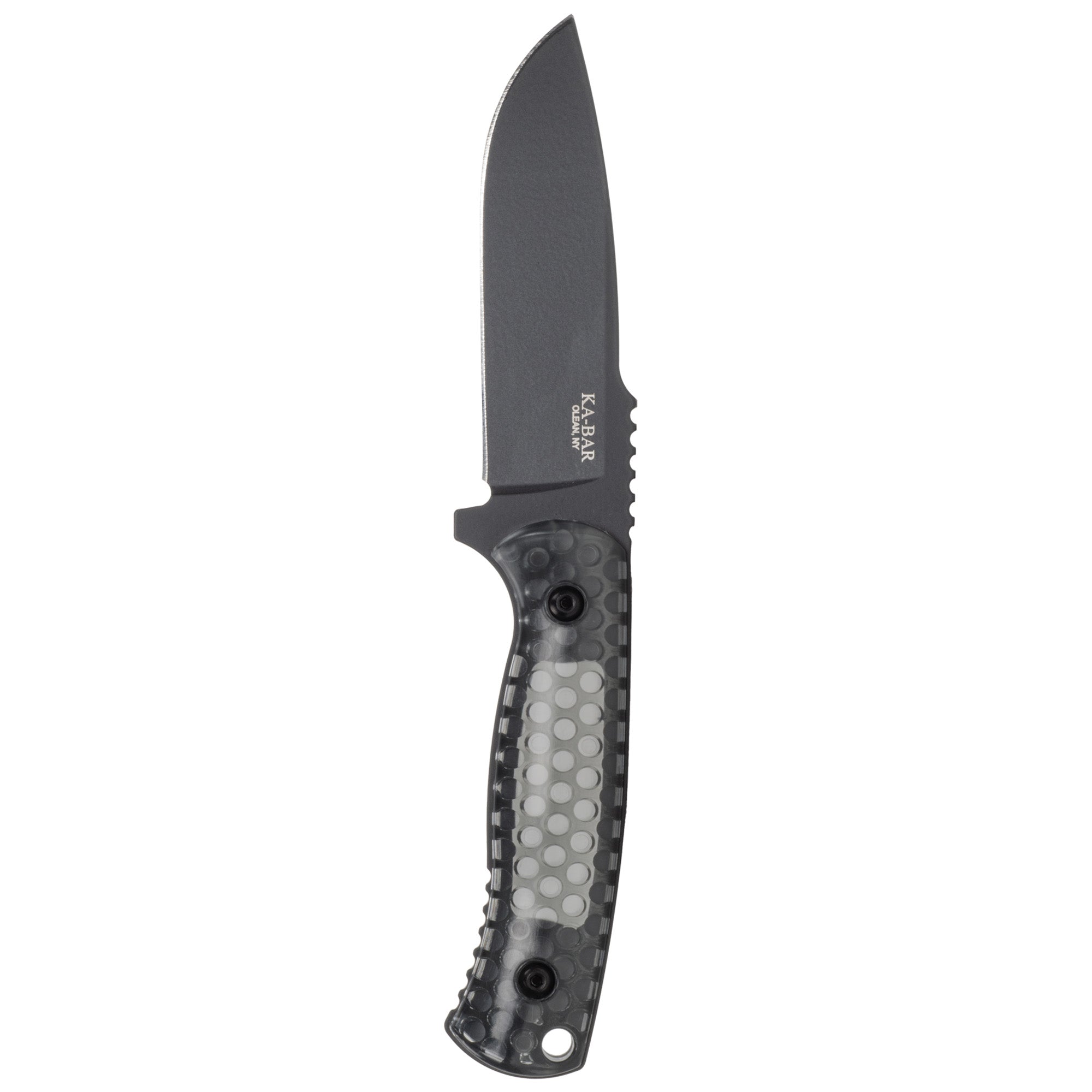 KA-BAR Knives Cool Name Drop Point Fixed Blade Knife, 4.25-Inch Black Handle and Blade
