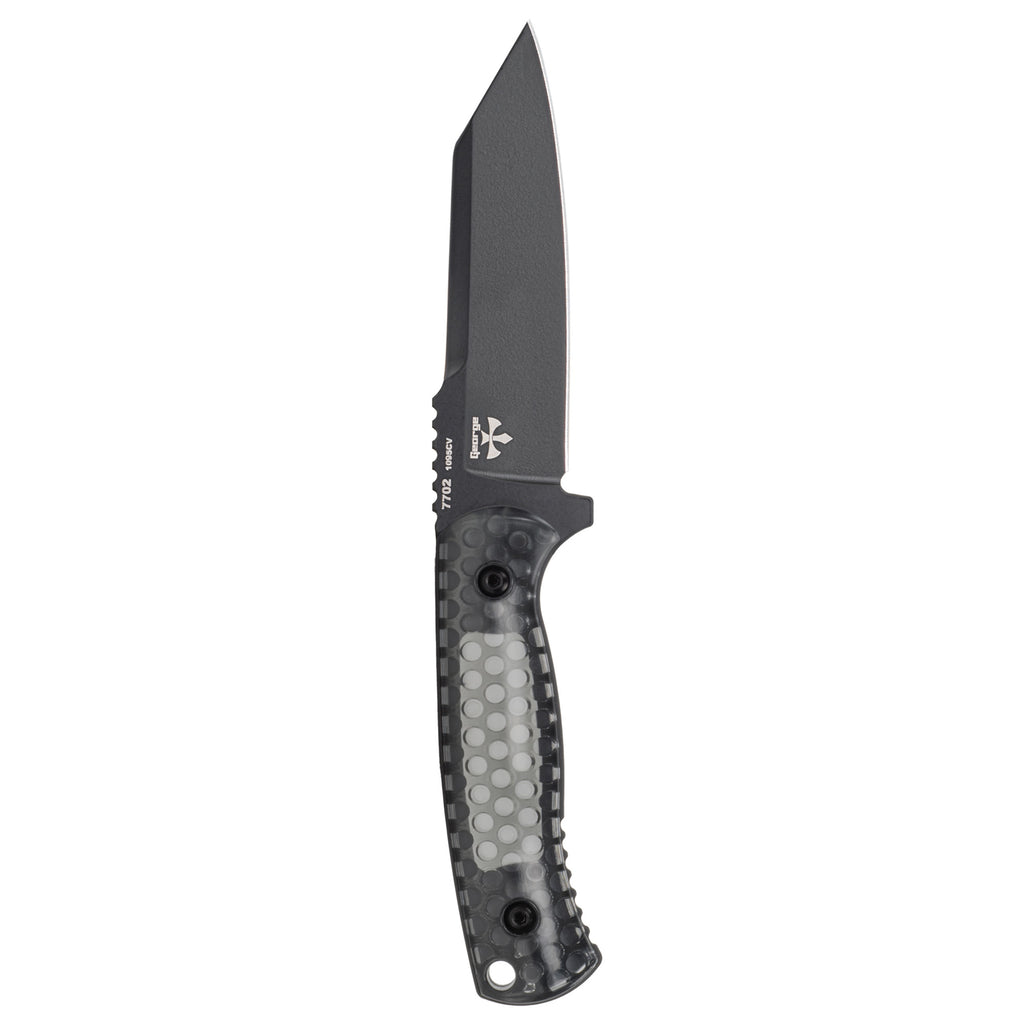 KA-BAR Knives Cool Name Tanto Fixed Blade Knife with Sheath, 4.625 inches, Black Handle
