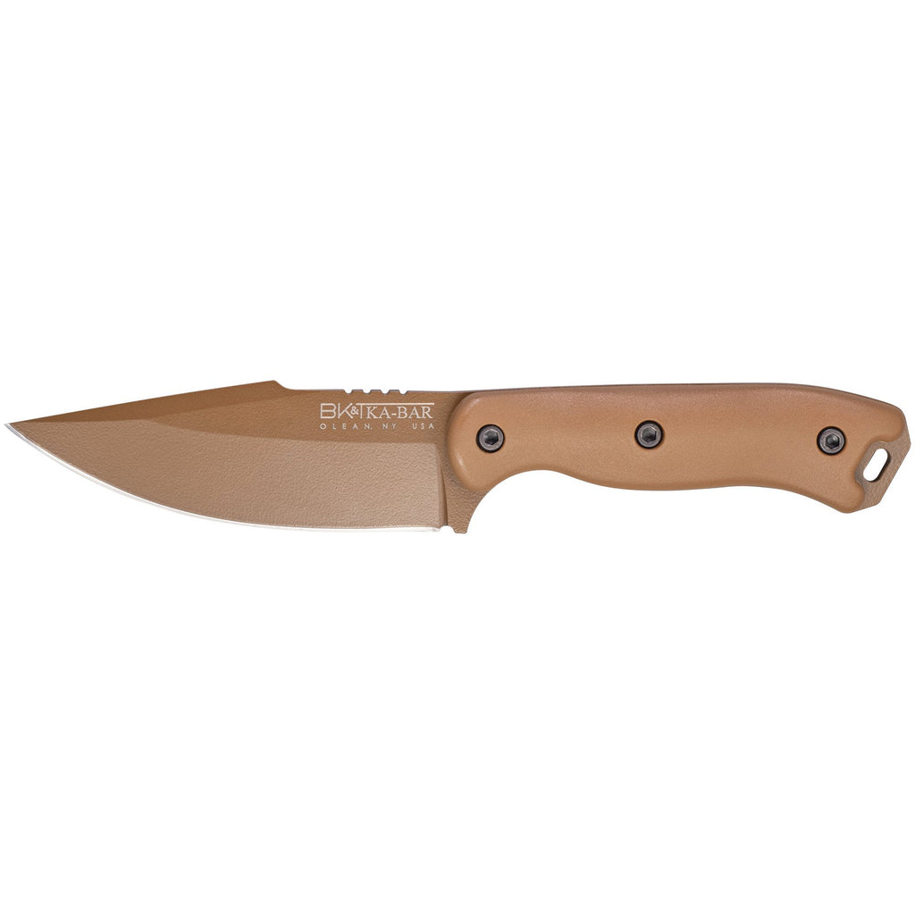KA-BAR Knives Becker Harpoon Fixed Blade Knife – 4.625-Inch, Bronze with Brown Polymer Handle