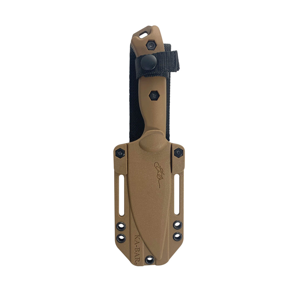 KA-BAR Knives Becker Harpoon Fixed Blade Knife – 4.625-Inch, Bronze with Brown Polymer Handle