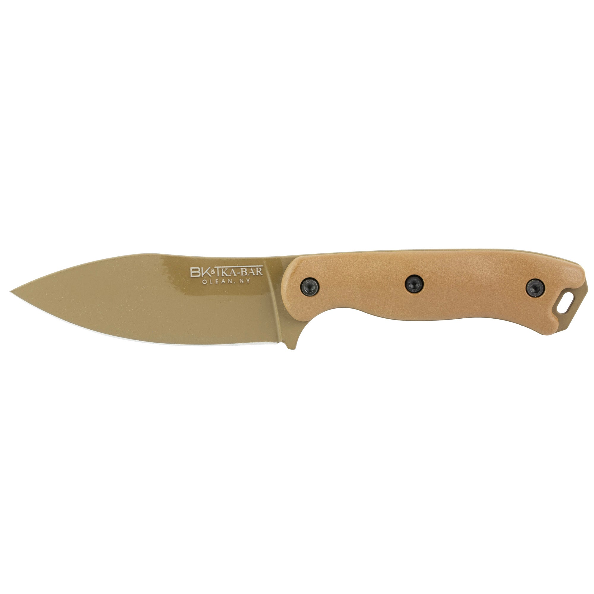 KA-BAR Knives Becker Nessmuk BK19 Fixed Blade Knife with Coyote Handle and Sheath