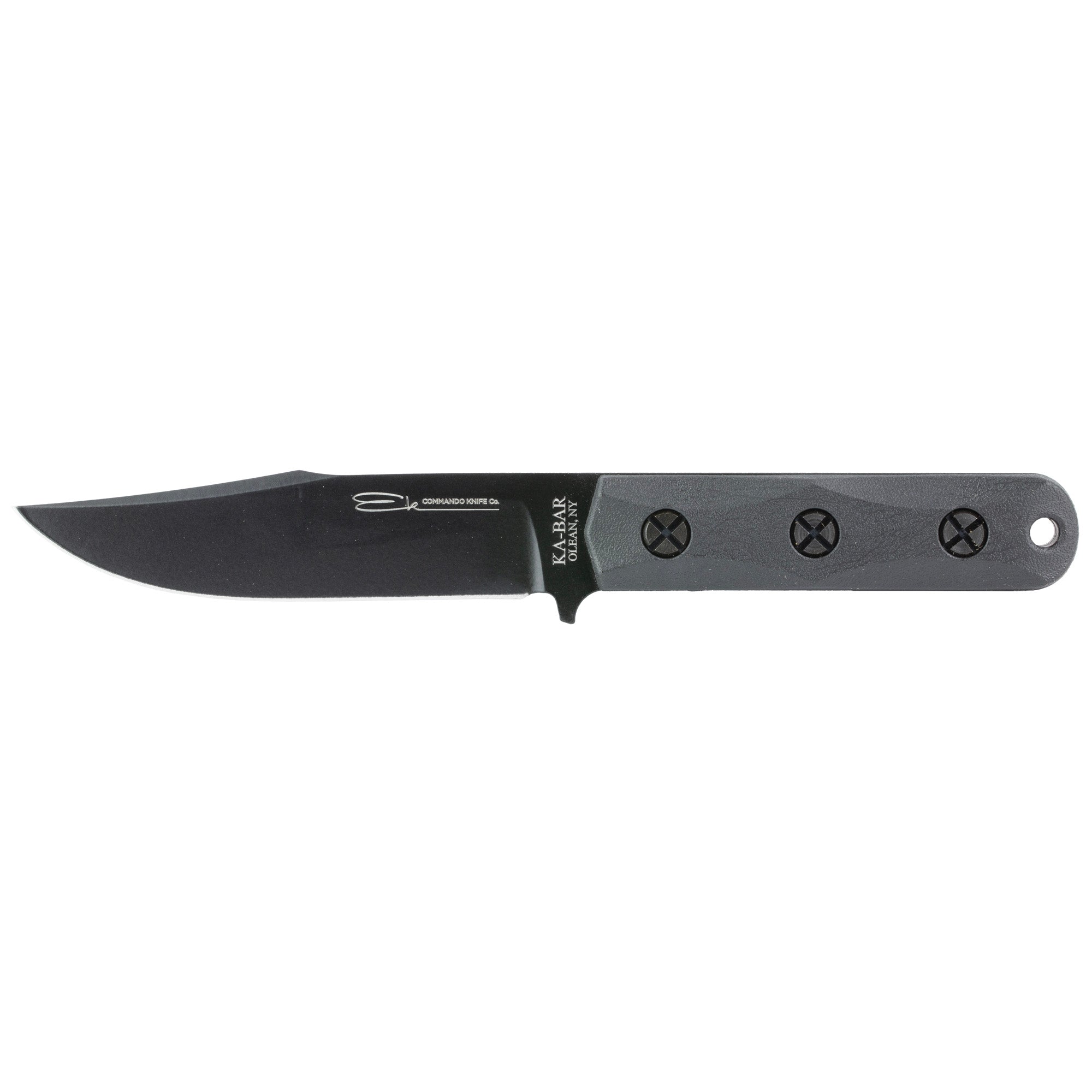 KA-BAR Knives EK50 Short Clip Point Fixed Blade Knife with MOLLE Sheath