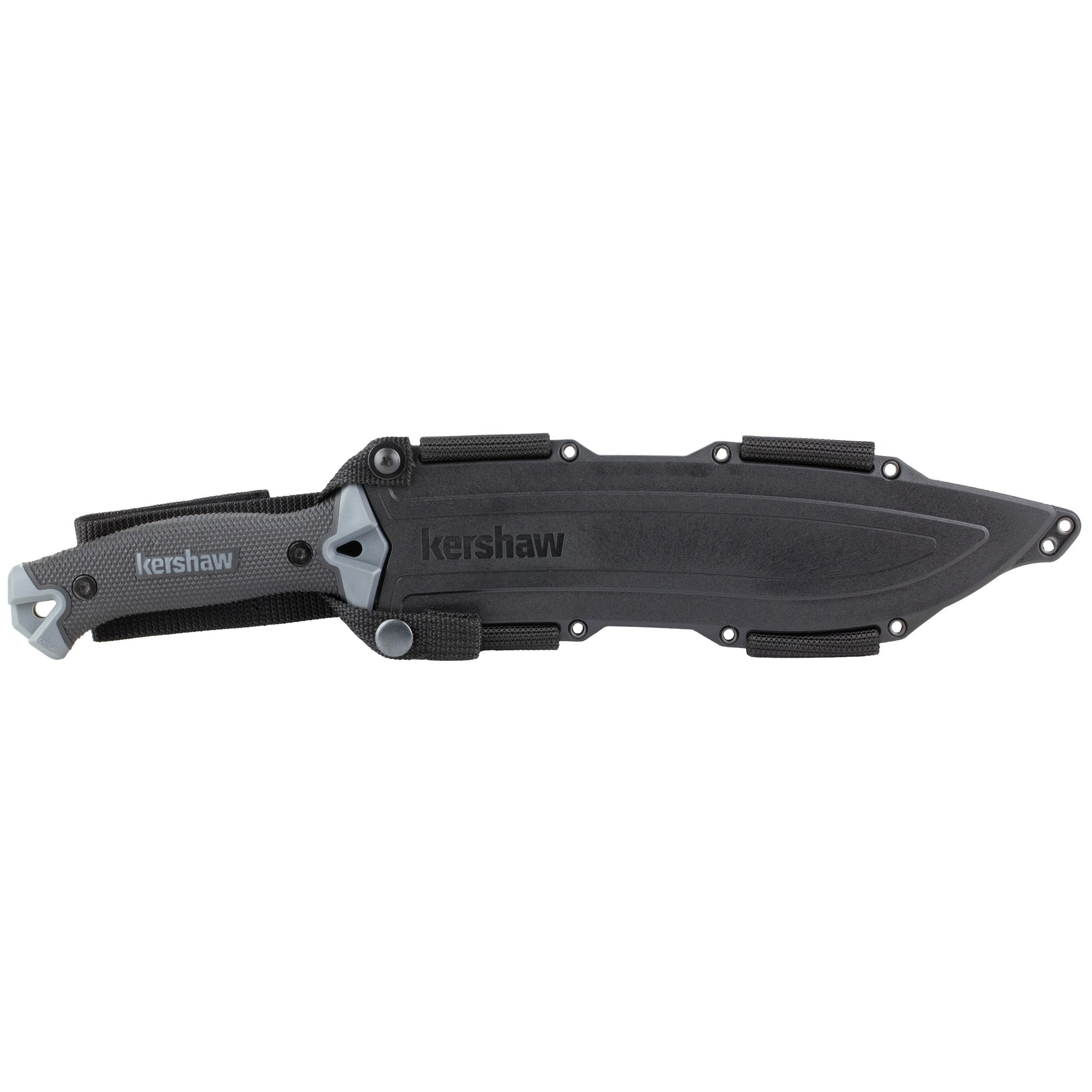 Kershaw Camp 10 Machete – 10-Inch Full-Tang Fixed Blade Knife with Carbon Steel Blade and Black Powder Coat