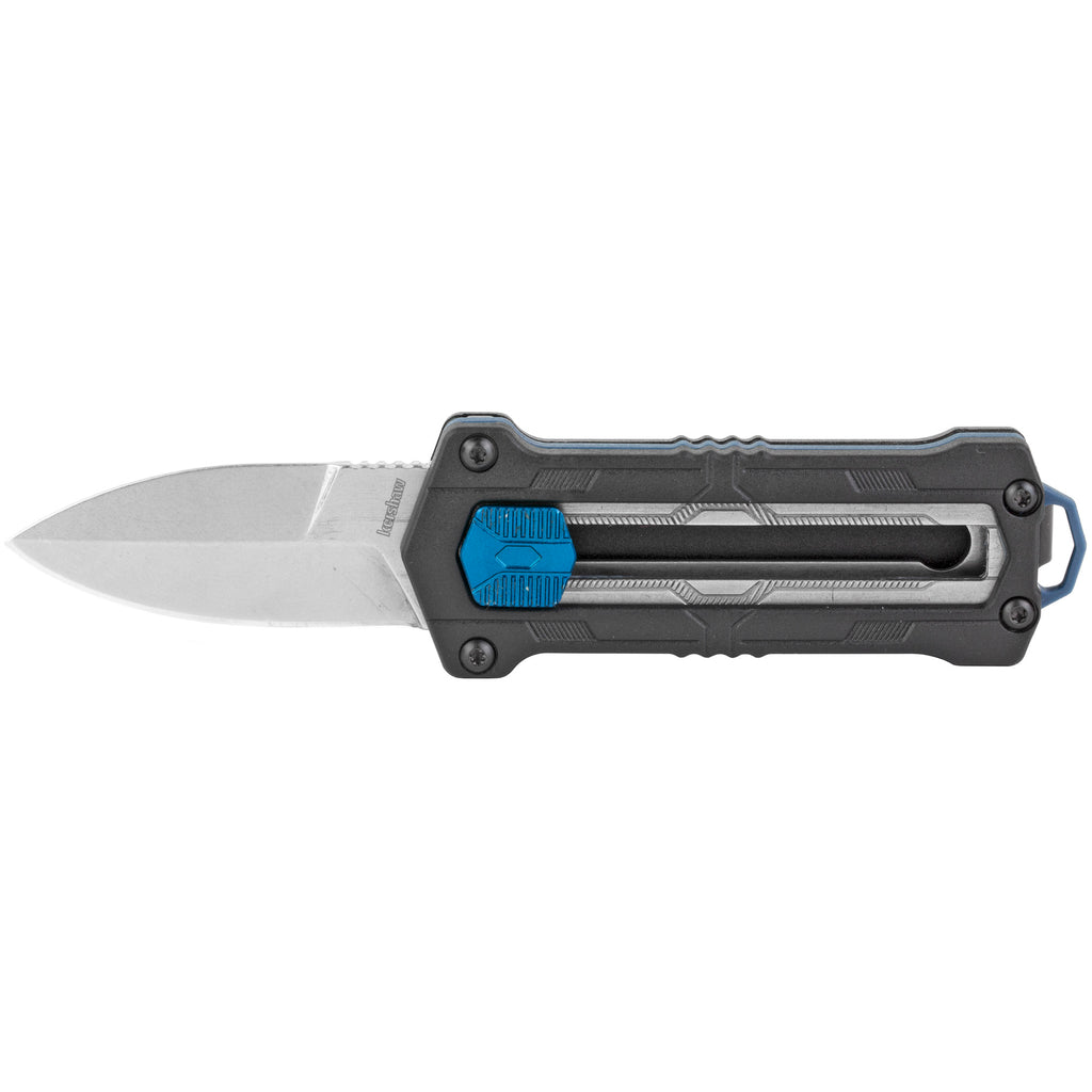 Kershaw Kapsule 1190 Compact Out-the-Front Folding Knife with Blue Slider and Textured Handle