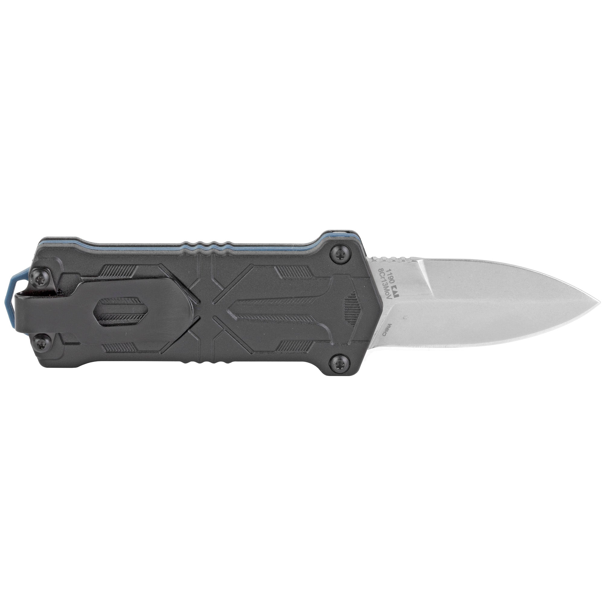 Kershaw Kapsule 1190 Compact Out-the-Front Folding Knife with Blue Slider and Textured Handle