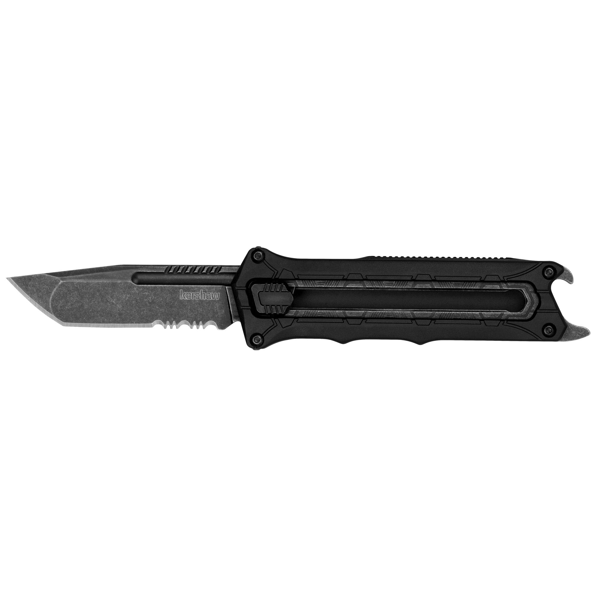 Kershaw Interstellar Folding Knife Model 1195 with Partial Serration and Bottle Opener