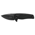 Kershaw Spoke 2-Inch Plain Edge Folding Knife with Assisted Opening and Black Finish