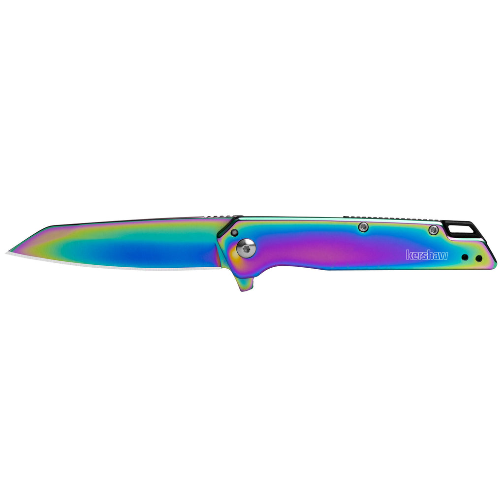 Kershaw Misdirect 1365RBW Rainbow PVD Folding Knife – Stylish Entry-Level Blade with Reverse Tanto Design
